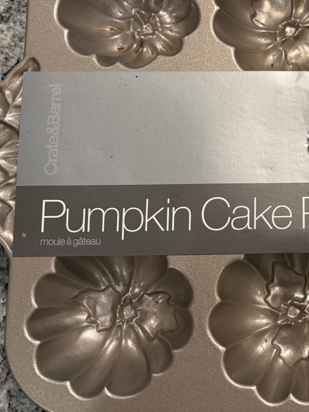 NEW CRATE AND BARREL nordic ware pumpkin cake pan CAKELETS NWT